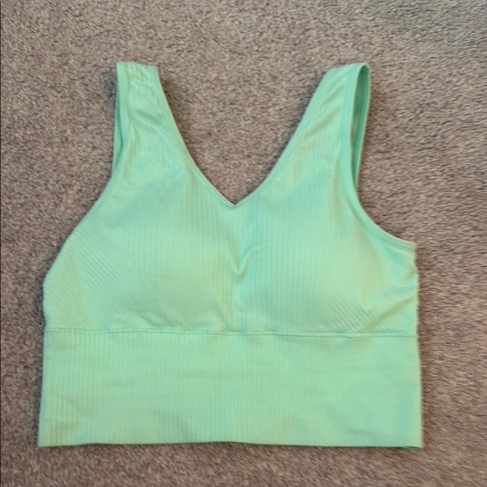 Mint Green Ribbed Crop Top